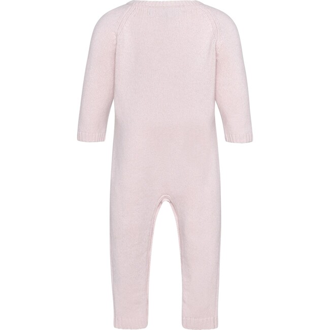 Baby Cashmere Long Sleeve Leg Snaps Knit Babysuit, Rose Powder