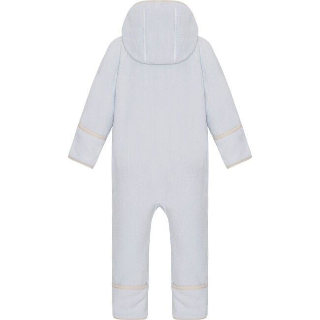 Baby Doubleface Contrast Color 2-Zipper Fleece Babysuit, Baby Blue & Kit