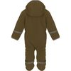 Baby Doubleface Contrast Color 2-Zipper Fleece Babysuit, Hazelnut & Navy - Overalls - 2 - thumbnail