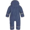 Baby Doubleface Contrast Color 2-Zipper Fleece Babysuit, Polar Blue & Mocca - Overalls - 2