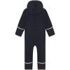 Baby Doubleface Contrast Color 2-Zipper Fleece Babysuit, Navy & Mocca - Overalls - 2 - thumbnail