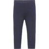 Baby Cashmere Elastic Waist Knit Leggings, Navy - Leggings - 1 - thumbnail