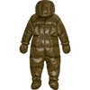Baby Featherlight Detachable Hood 2-Zipper Wintersuit, Dark Olive - Snowsuits - 2