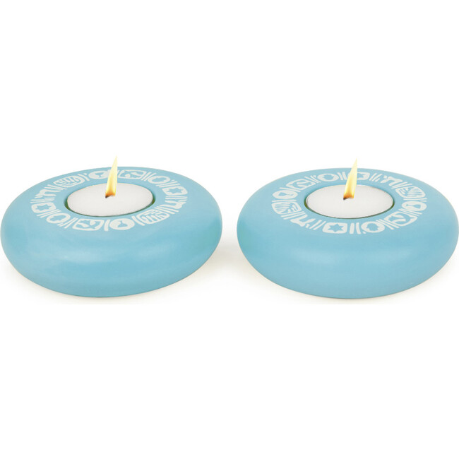 Platz Candy Tealight, Aquamarine Motif - Menorahs & Candles - 1