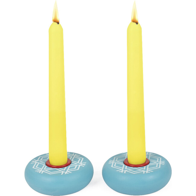 Platz Candy Candlestick, Magen David Aquamarine - Menorahs & Candles - 1