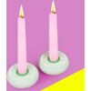 Platz Candy Candlestick, Shabbat Shalom Mint - Menorahs & Candles - 2 - thumbnail
