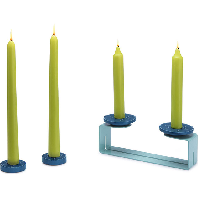 Meshuggeneh Shabbat Candle Holder, Blue