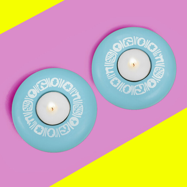 Platz Candy Tealight, Aquamarine Motif - Menorahs & Candles - 3