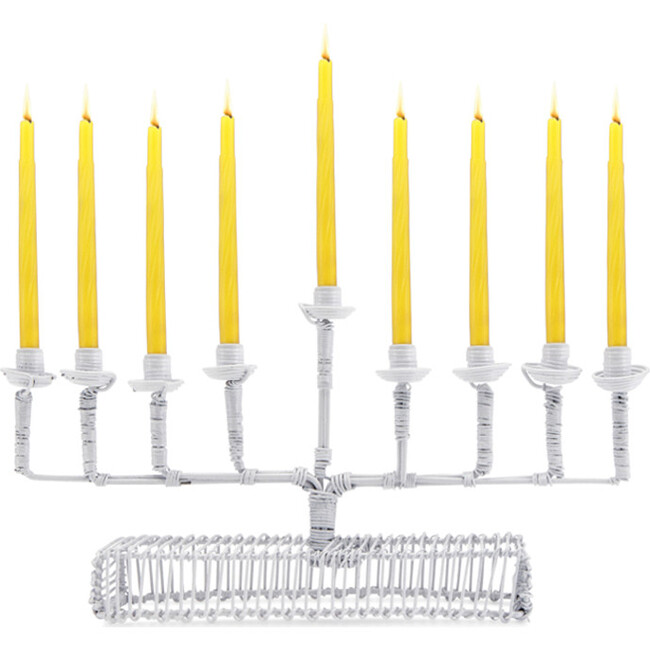 Licht Wire Square Arm Menorah, Snow