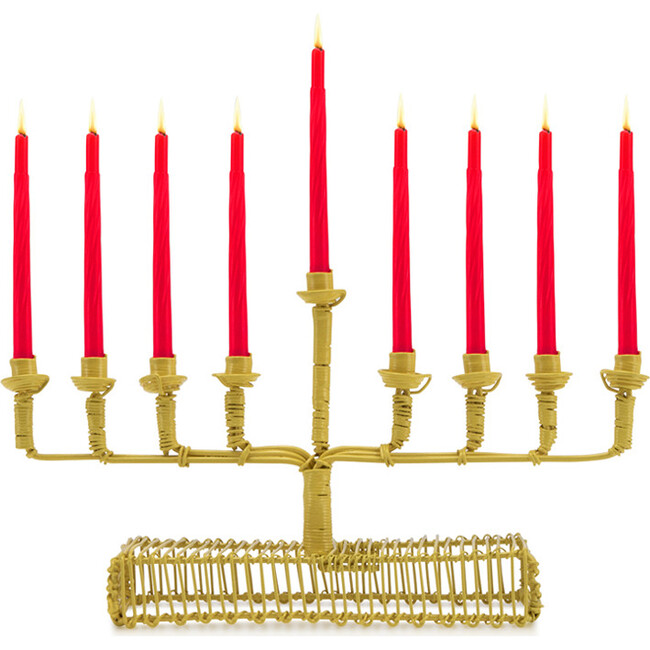 Licht Wire Square Arm Menorah, Marigold