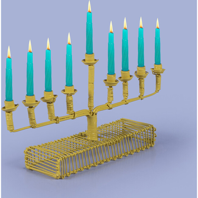 Licht Wire Square Arm Menorah, Marigold