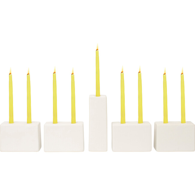Licht Ceramic Blox Menorah, Snow