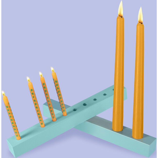 Licht Double Menorah, Turquoise