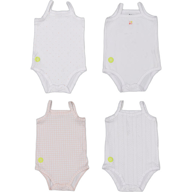 Baby Girl Sleeveless 4pc Onesie Set