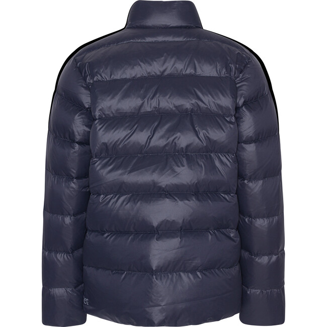 Men's Featherlight Ribbed Collar Button Down Winter Jacket, Navy