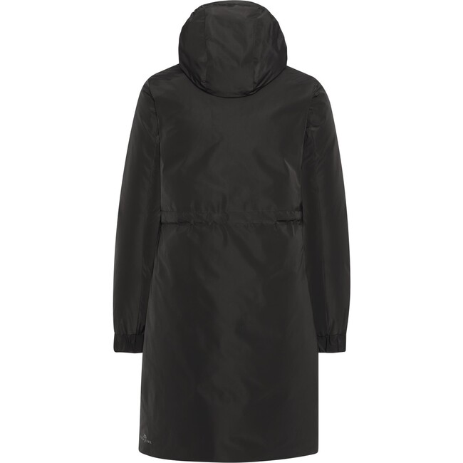 Girls Adjustable Waist Winter Parka Coat, Black & Caramel