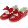 Amelia Bow Flat, Patent Red - Flats - 1 - thumbnail