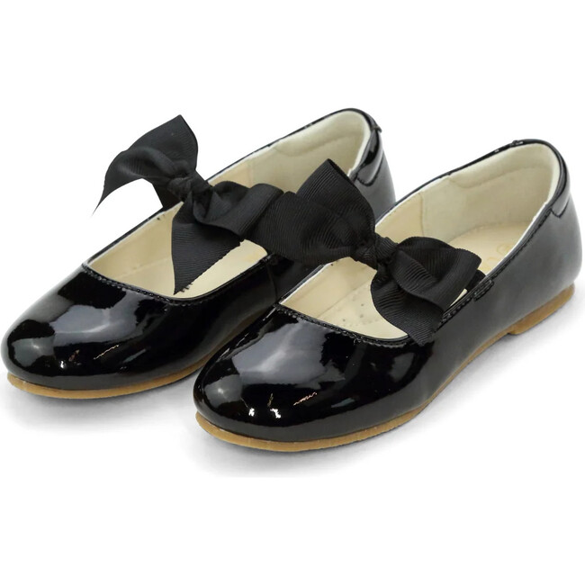 Amelia Bow Flat, Patent Black