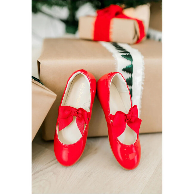 Amelia Bow Flat, Patent Red