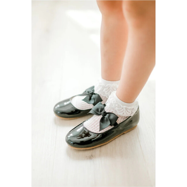 Amelia Bow Flat, Patent Black