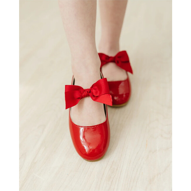Amelia Bow Flat, Patent Red - Flats - 3