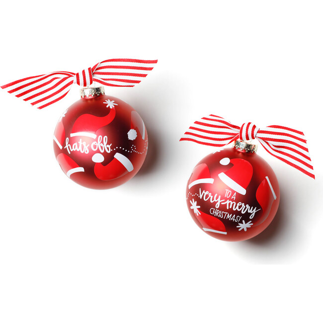 Hats Off Glass Ornament
