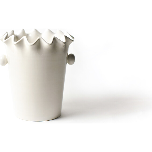 Signature White Ruffle Ice Bucket - Tabletop - 1