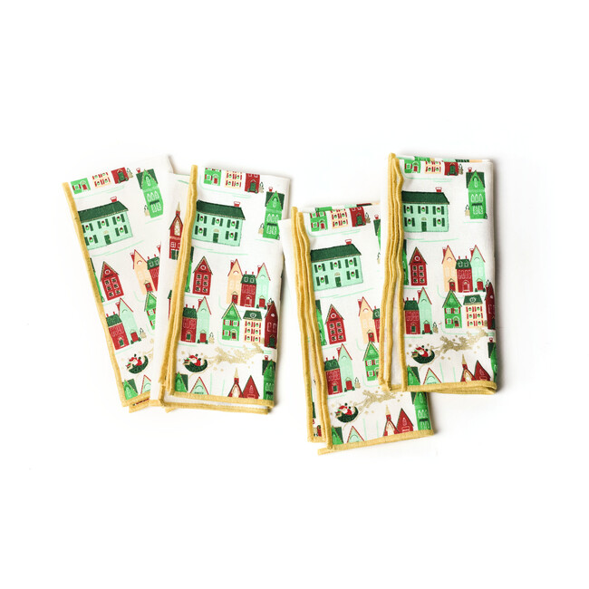 Flying Santa Napkin, Set of 4