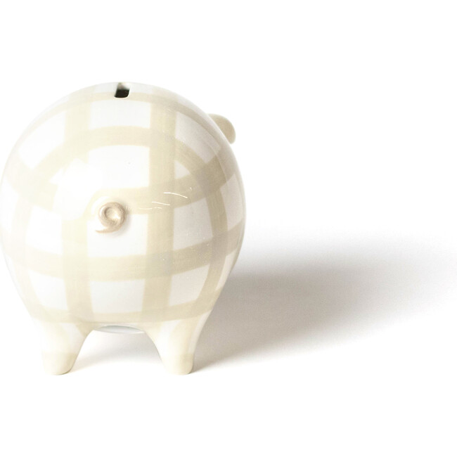 Gingham Piggy Bank, Ecru - Accents - 5