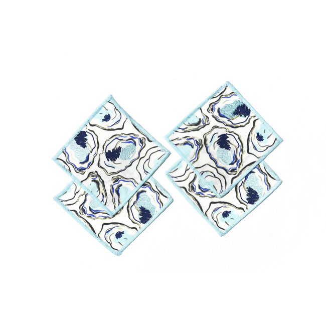 Oyster Print Cocktail Napkins, Set Of 4