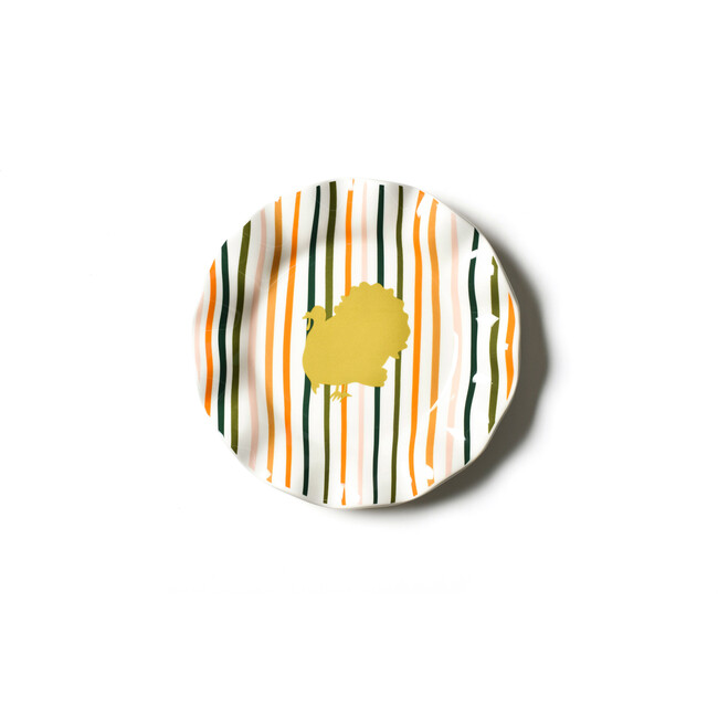 Turkey Stripes Ruffle Salad Plate, Set of 4