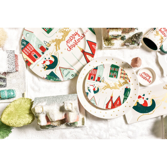 Vintage Christmas Village Salad Plate, Set of 4 - Tableware - 2