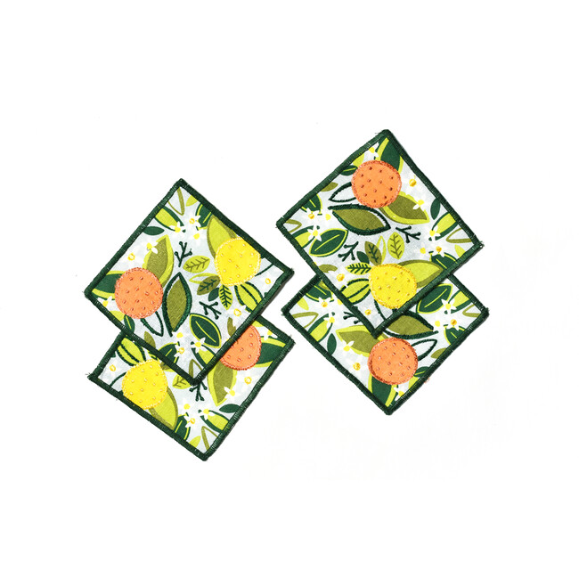 Citrus Print Cocktail Napkins, Set of 4