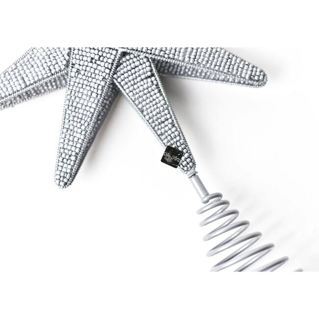 Silver Beaded Star Large Tree Topper