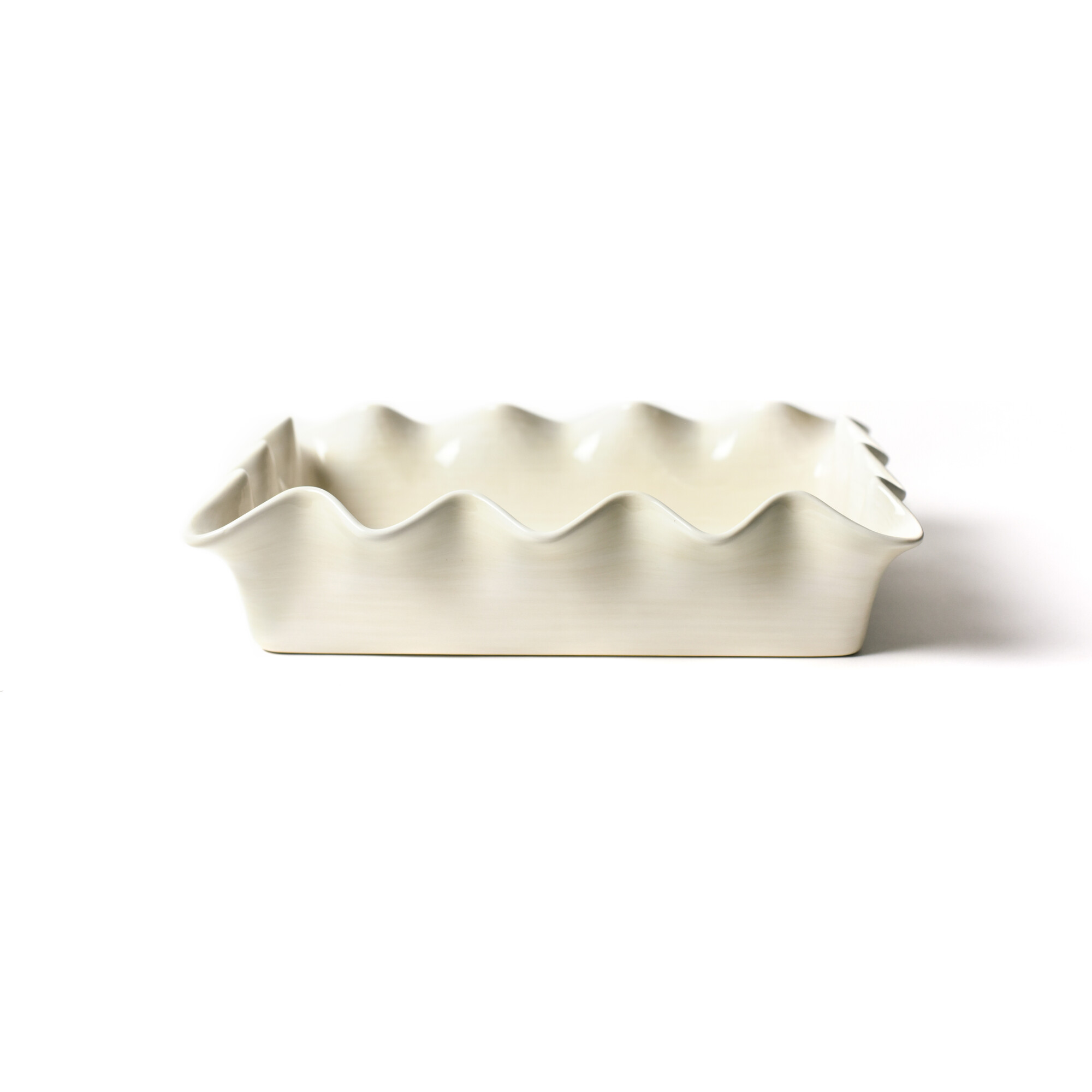 White Ruffle Casserole Dish