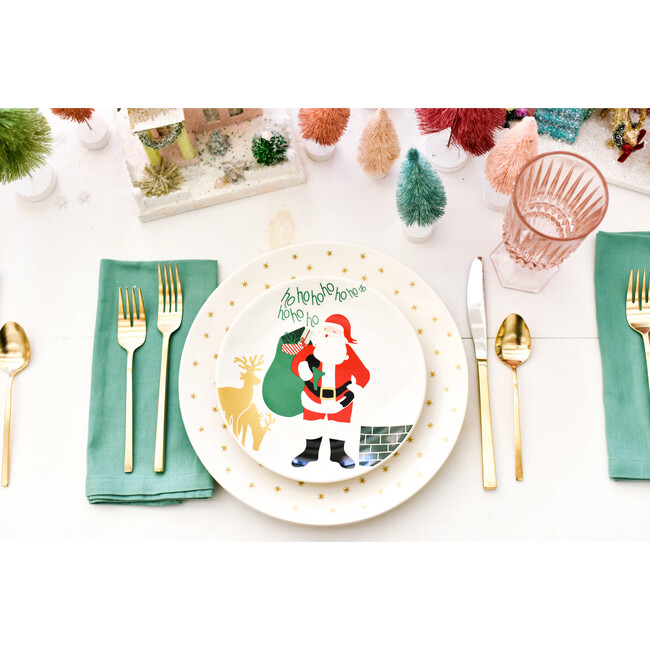 Santa On the Rooftop Salad Plate, Set of 4