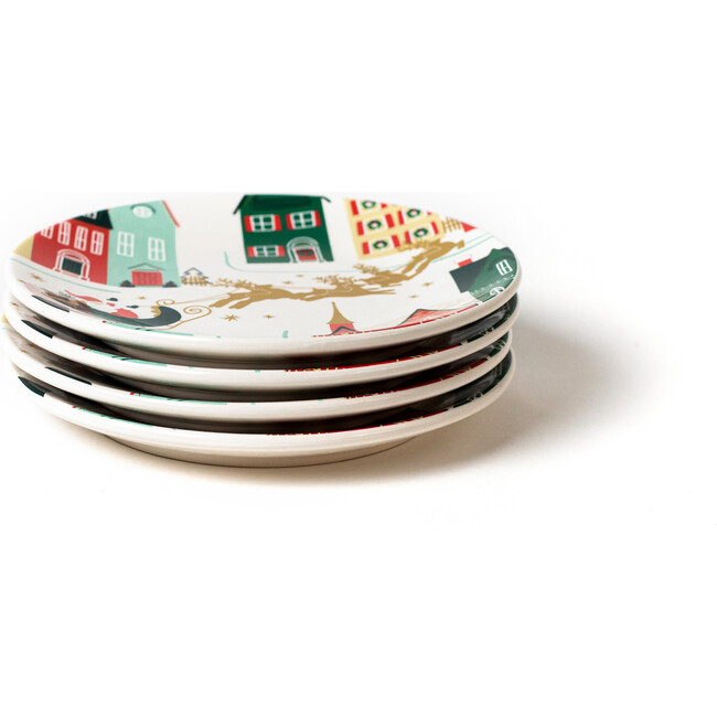 Vintage Christmas Village Salad Plate, Set of 4 - Tableware - 4