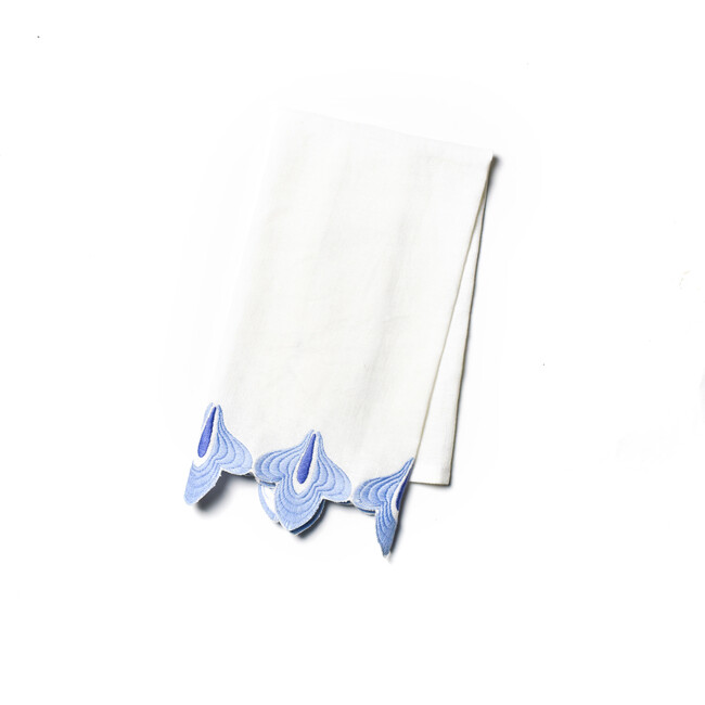 Iris Blue Sprout Trim Medium Hand Towel - Tabletop - 1