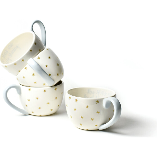 Gold Brightly Shining Stars Mug, Set of 4