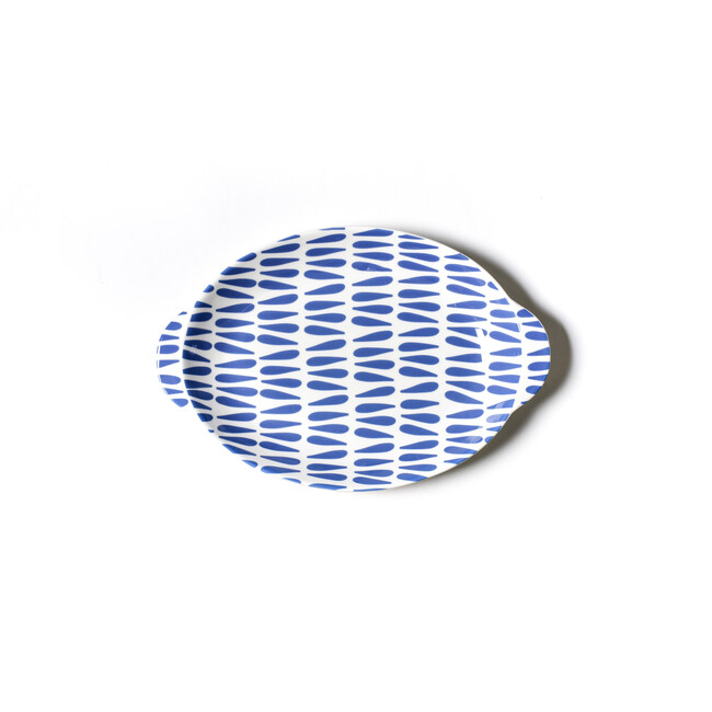 Iris Blue Drop Large Handled Oval Platter