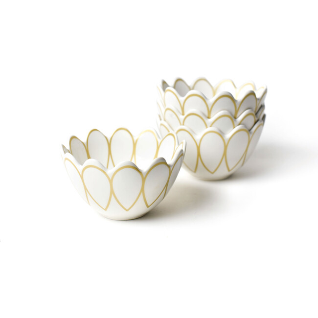 Gold Scallop Small Bowl, Set of 4