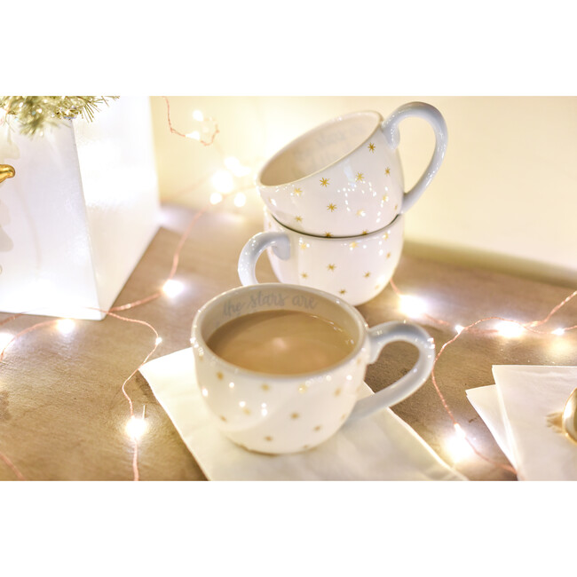 Gold Brightly Shining Stars Mug, Set of 4