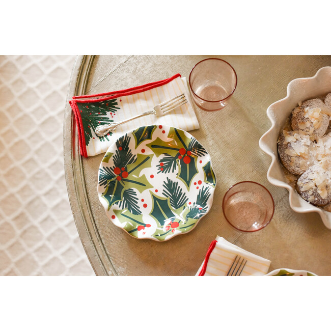 Holly Ruffle Salad Plate, Set of 4