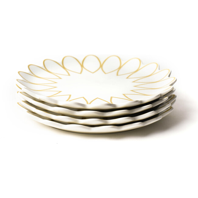 Gold Scallop Salad Plate, Set of 4