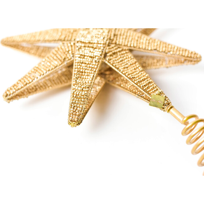 Gold Beaded Star Large Tree Topper