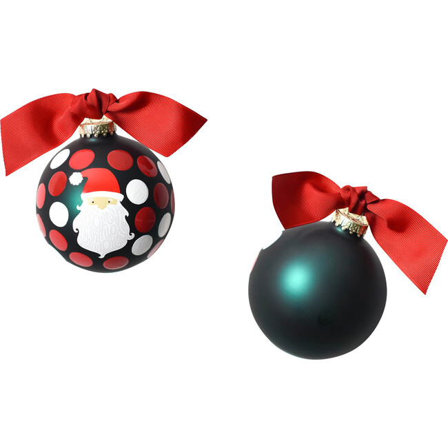 Ho Ho Santa Ball Ornament, Green - Ornaments - 3