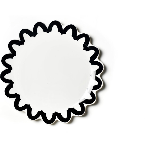 Black Arabesque Trim Scallop Edge Platter