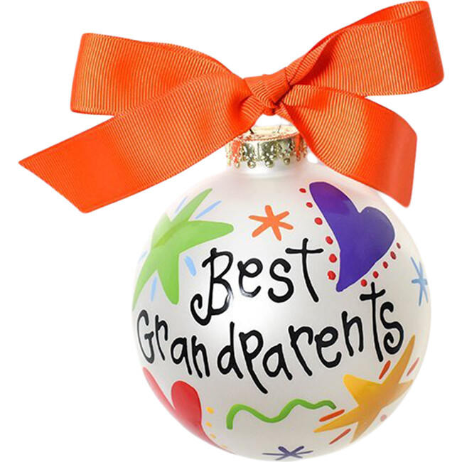 Best Grandparents Glass Ornament, White