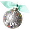 I Love My Dog Popper Glass Ornament, Silver - Ornaments - 1 - thumbnail