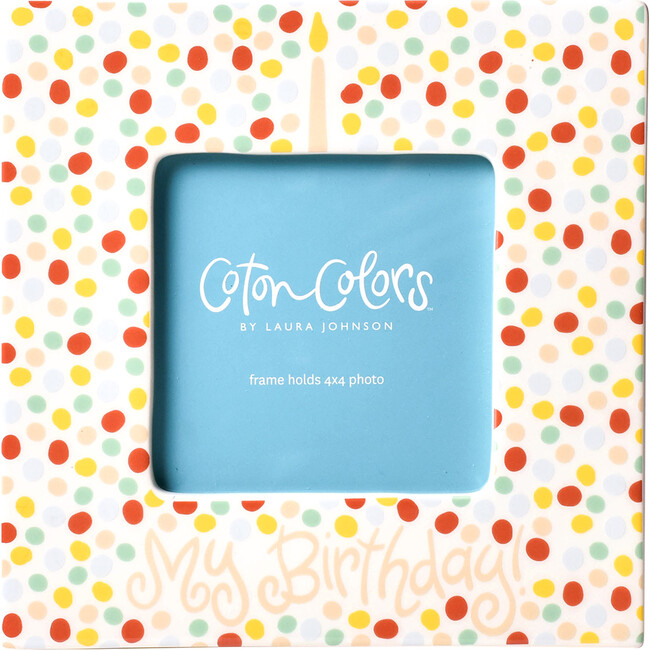 Small Dot Birthday Square Frame, Pink